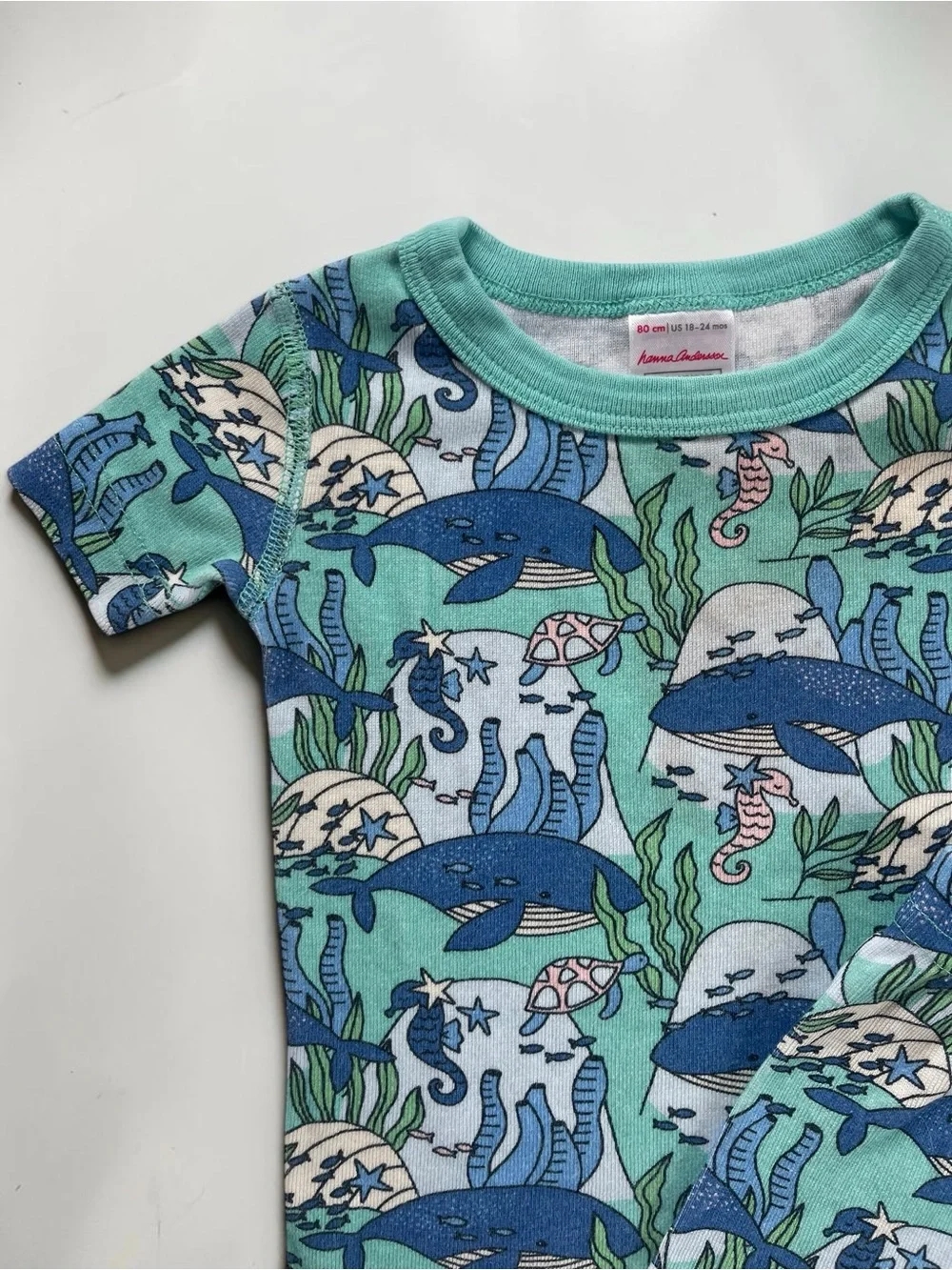 HANNA ANDERSSON VGUC Organic Cotton Under The Sea Ocean Print Short Pajamas